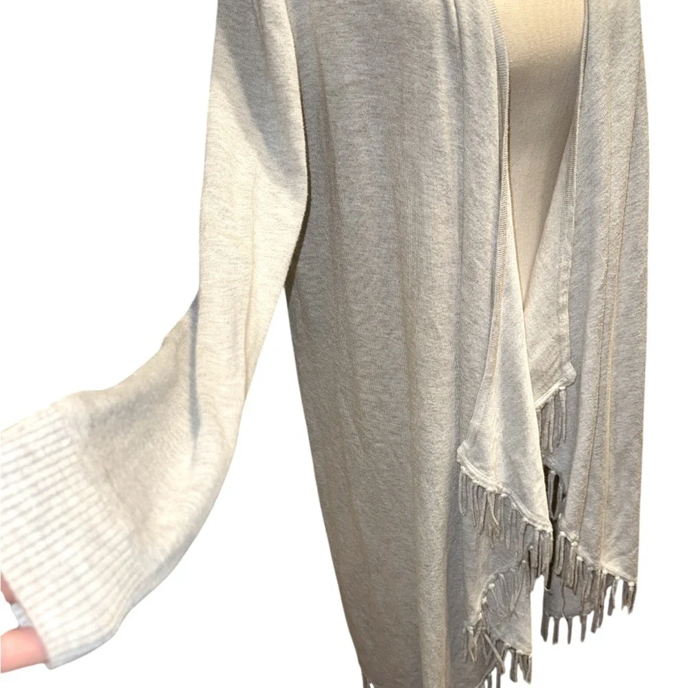Revolve Central Park West Gray Fringe Cardigan - Picture 4 of 6